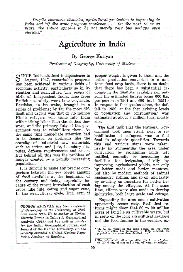 First page of Agriculture in India