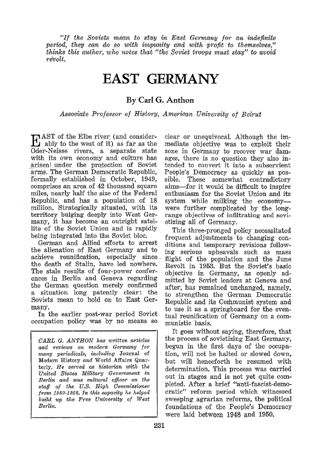 First page of East Germany