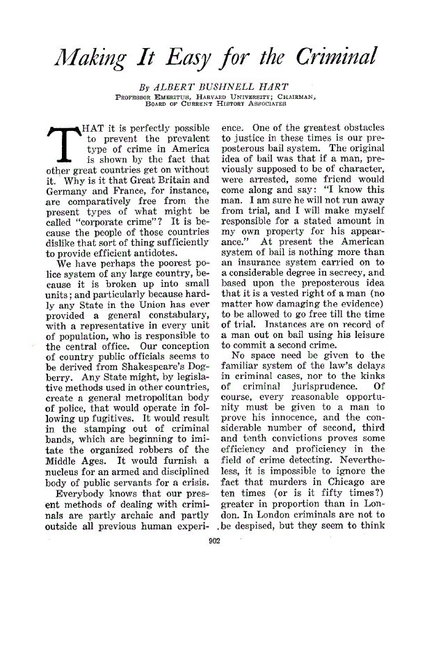 First page of Making It Easy for the Criminal