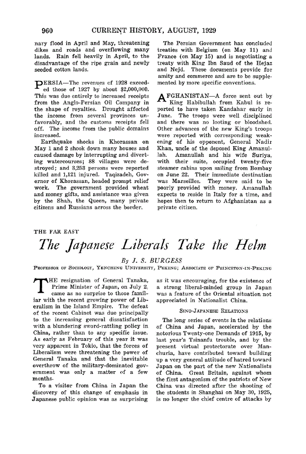 First page of The Japanese Liberals Take the Helm