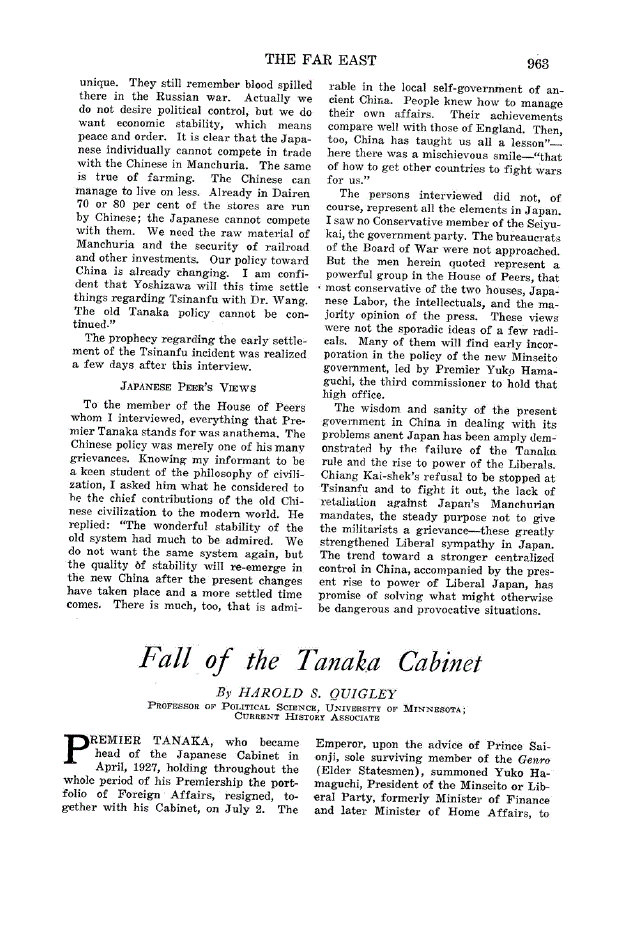 First page of Fall of the Tanaka Cabinet