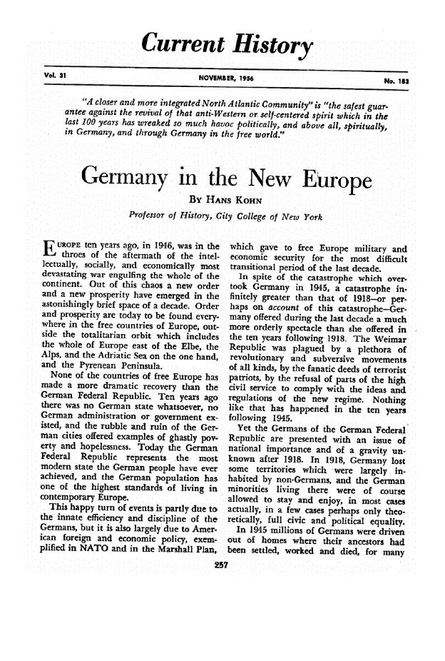 First page of Germany in the New Europe