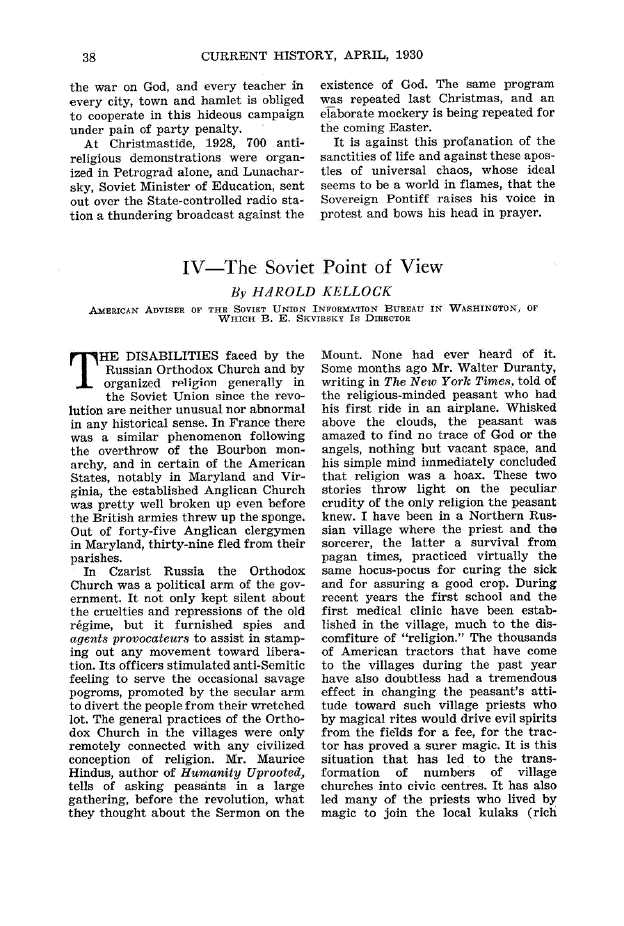 First page of IV—The Soviet Point of View
