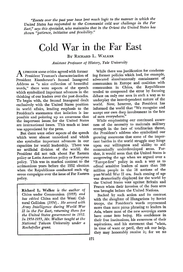 First page of Cold War in the Far East