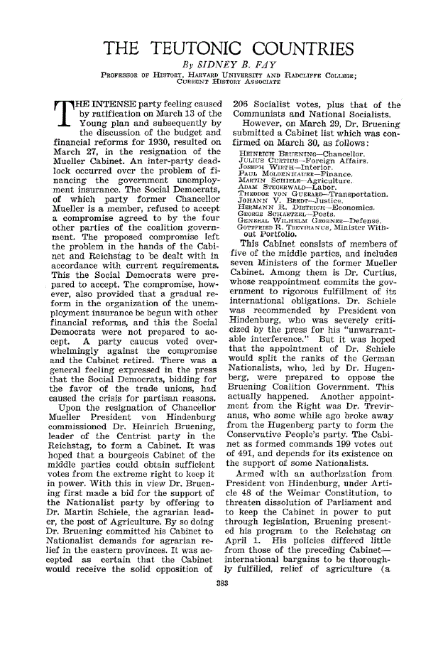 First page of The Teutonic Countries