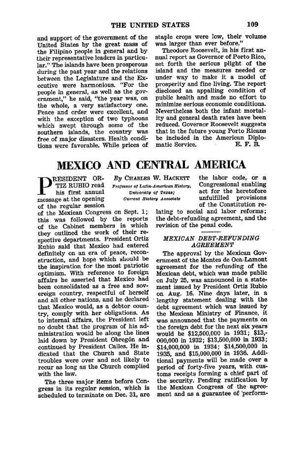 First page of Mexico and Central America