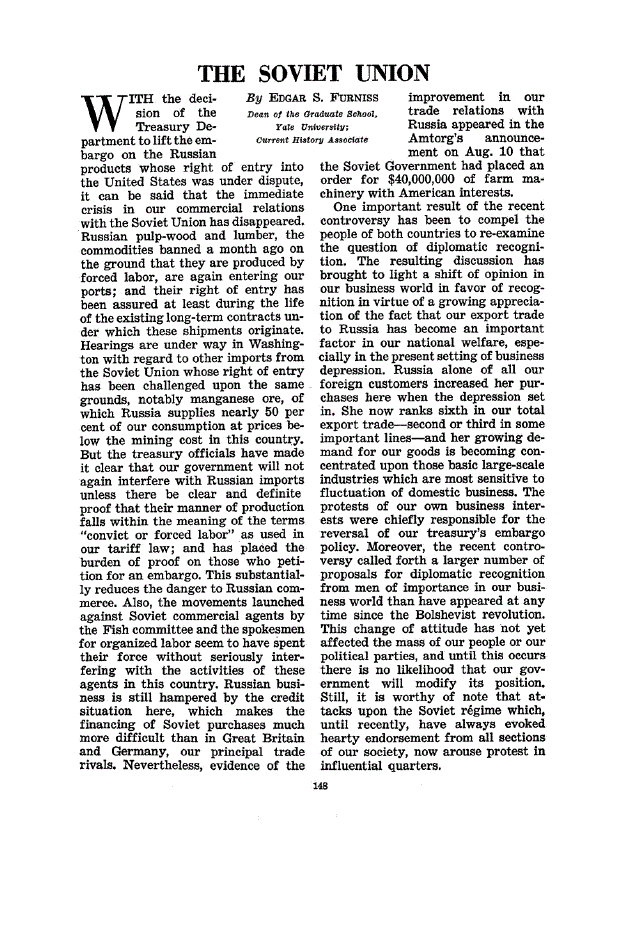 First page of The Soviet Union