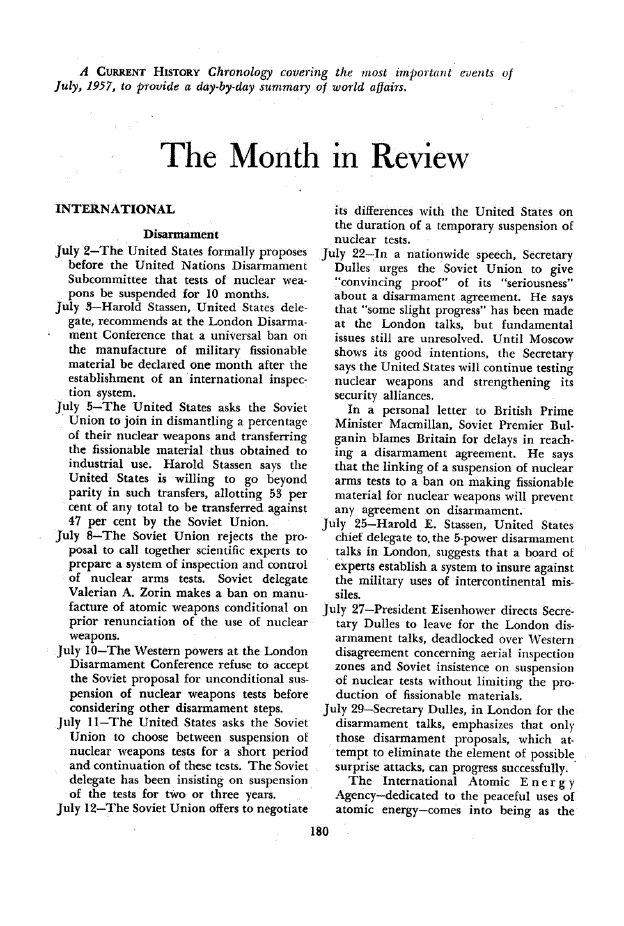 First page of The Month in Review