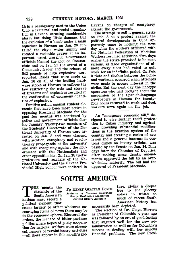 First page of South America