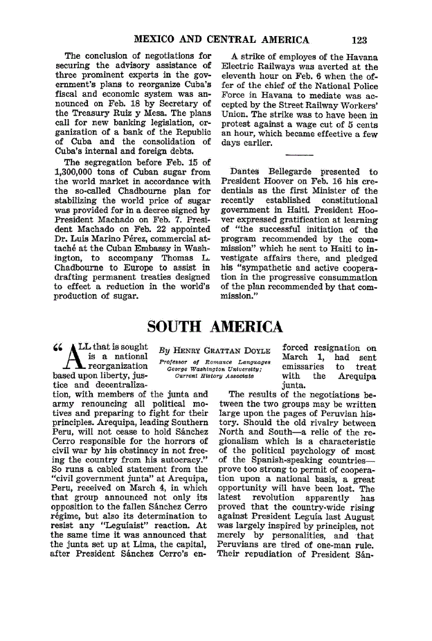 First page of South America