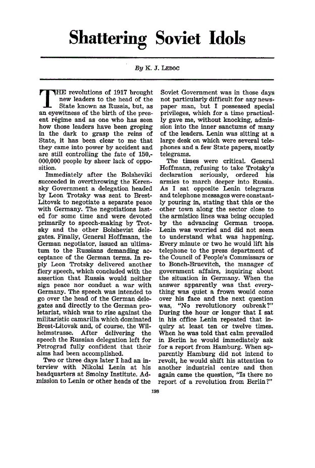First page of Shattering Soviet Idols