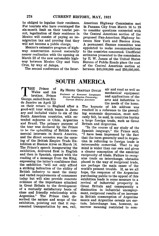 First page of South America