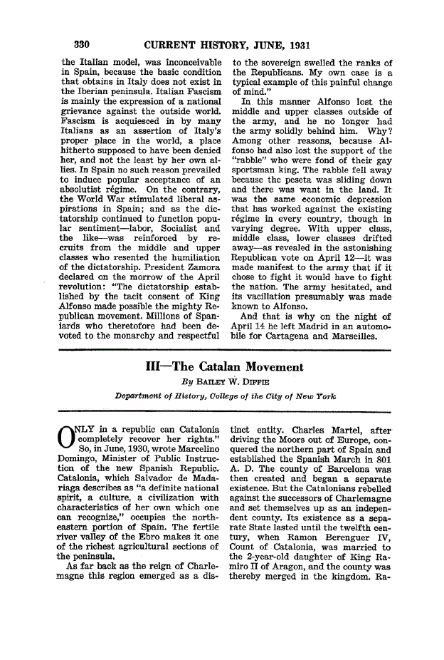 First page of Ill—The Catalan Movement