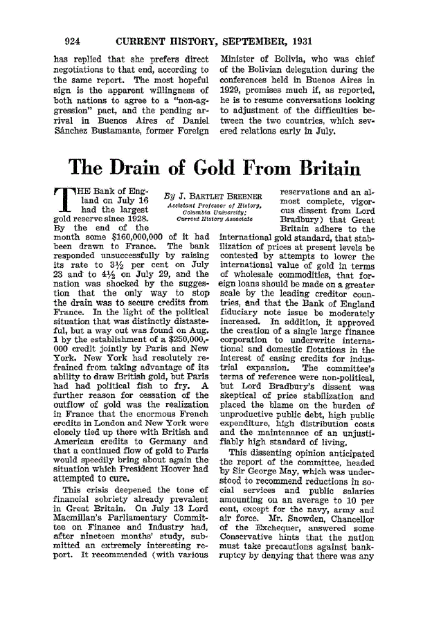 First page of The Drain of Gold From Britain