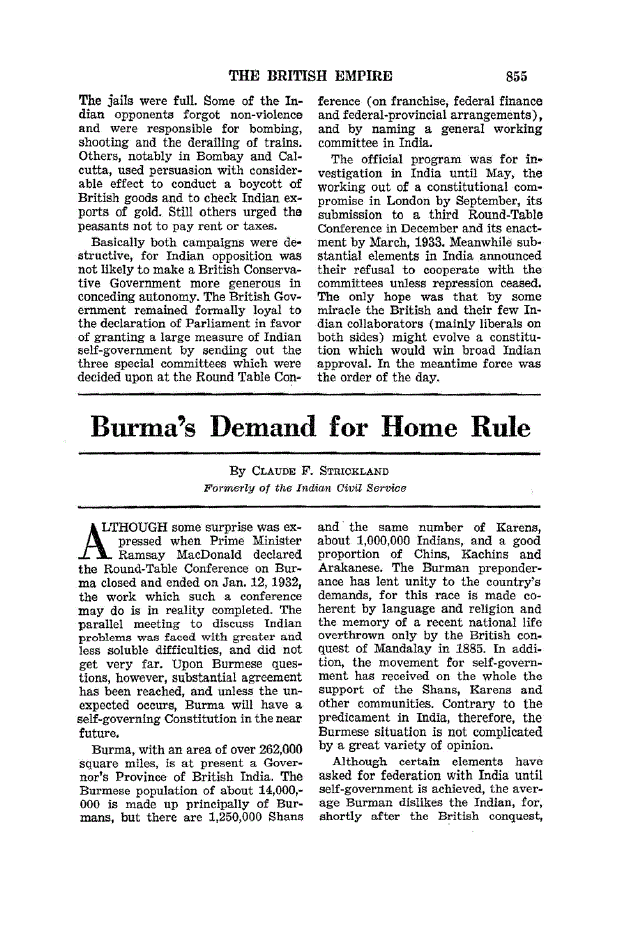 First page of Burma’s Demand for Home Rule