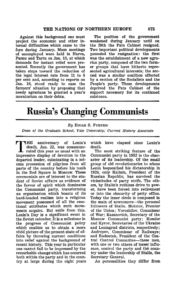 First page of Russia’s Changing Communists