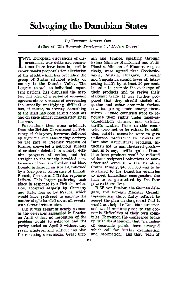 First page of Salvaging the Danubian States