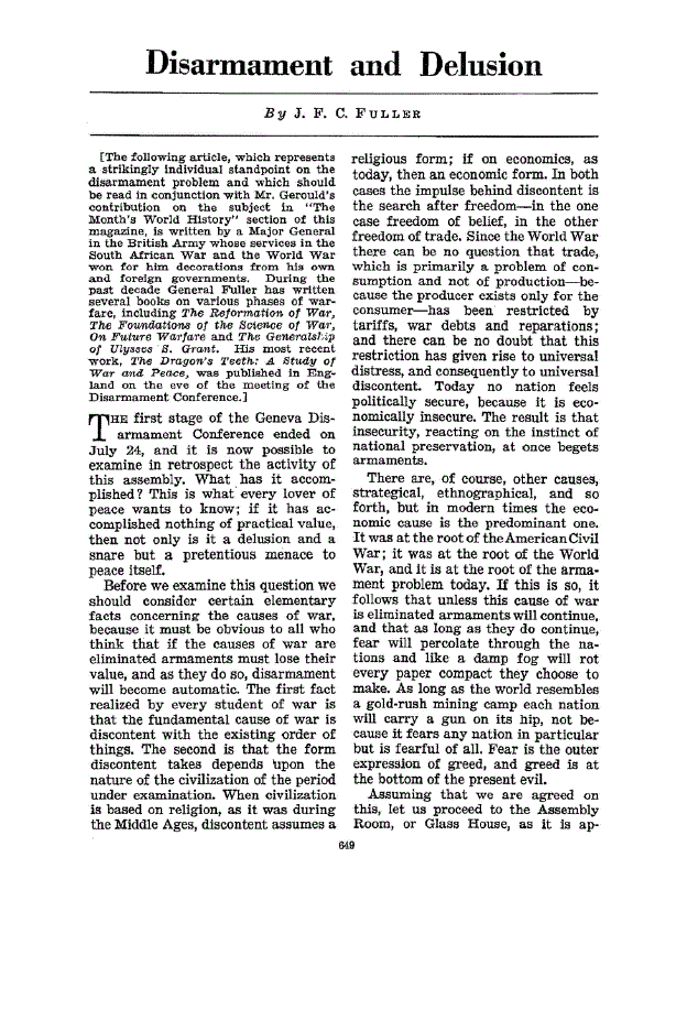 First page of Disarmament and Delusion