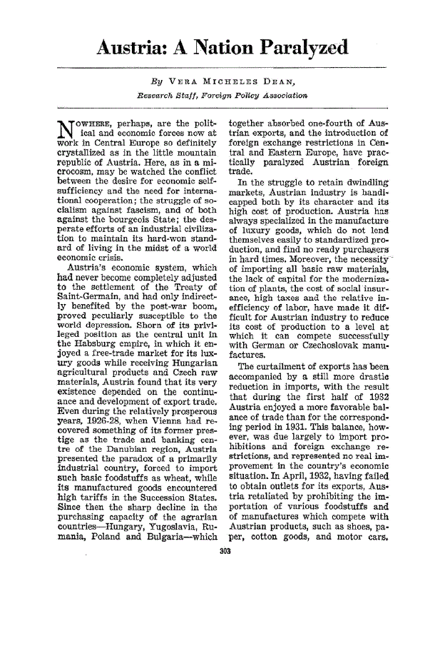First page of Austria<subtitle>A Nation Paralyzed</subtitle>