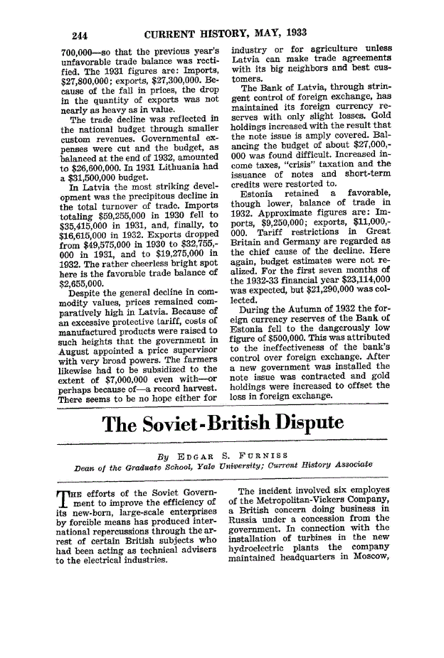 First page of The Soviet-British Dispute