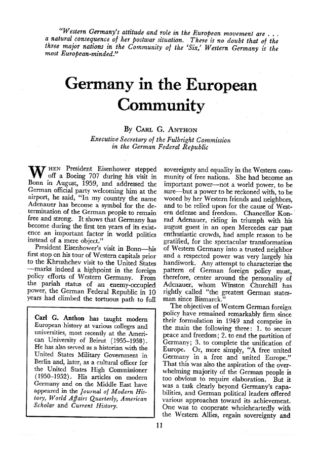 First page of Germany in the European Community