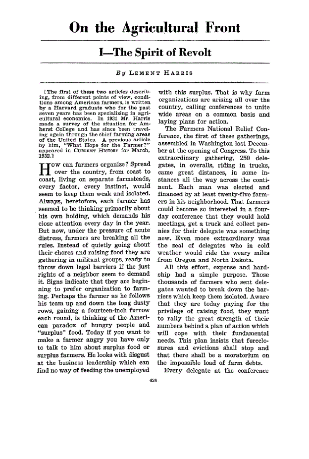 First page of I—The Spirit of Revolt