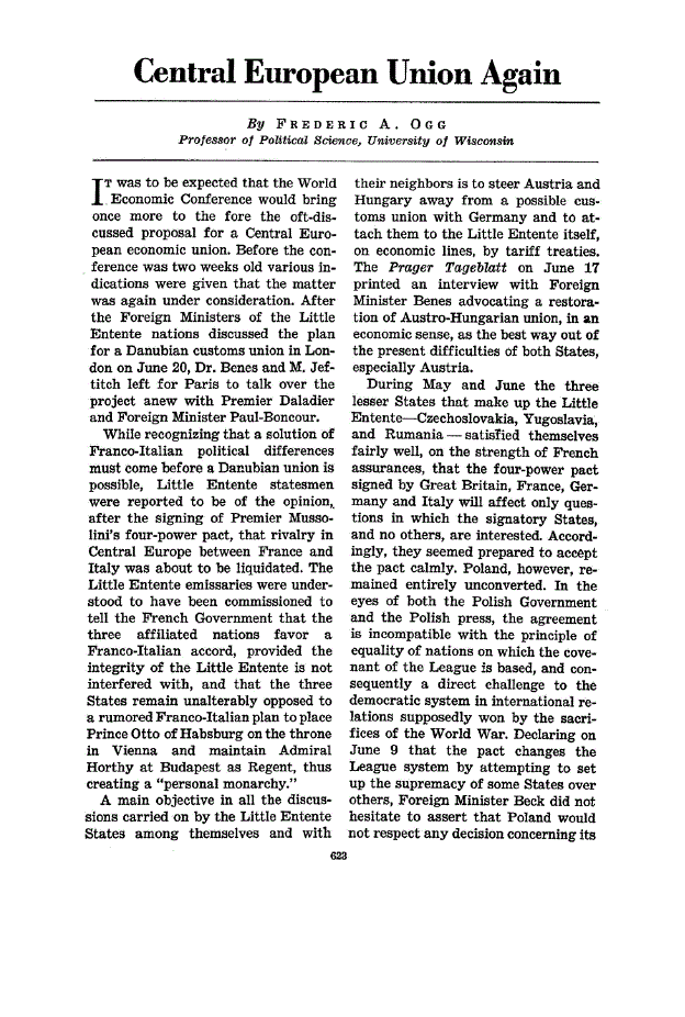 First page of Central European Union Again
