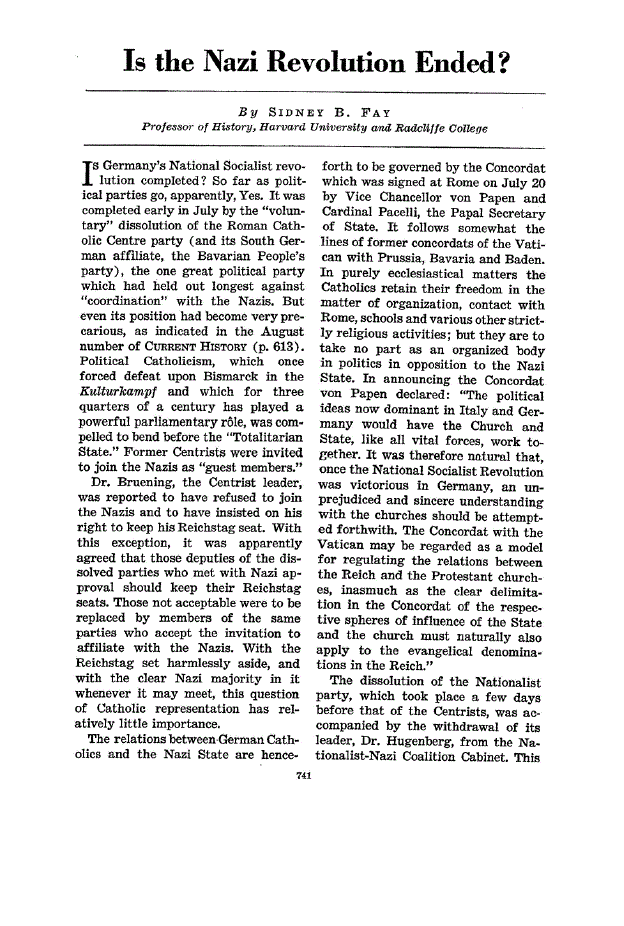 First page of Is the Nazi Revolution Ended?