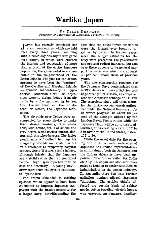 First page of Warlike Japan