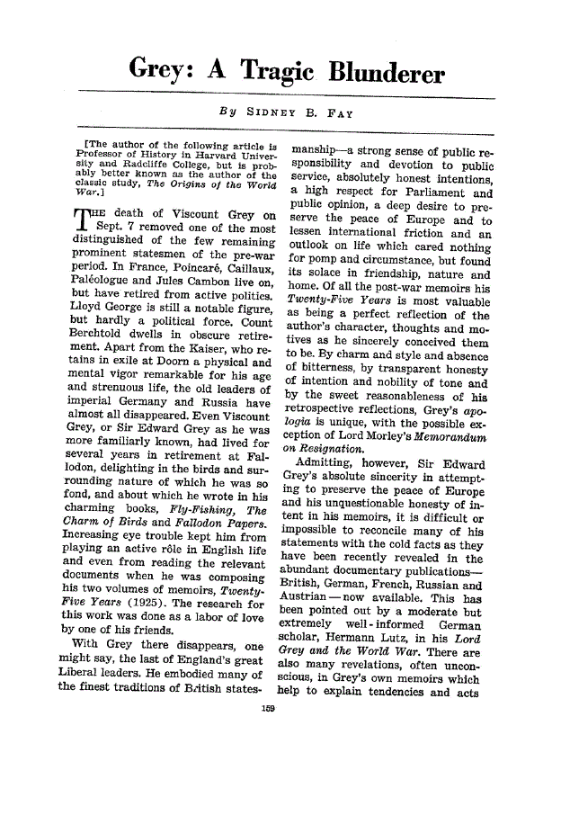 First page of Grey<subtitle>A Tragic Blunderer</subtitle>