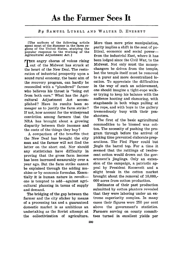 First page of As the Farmer Sees It