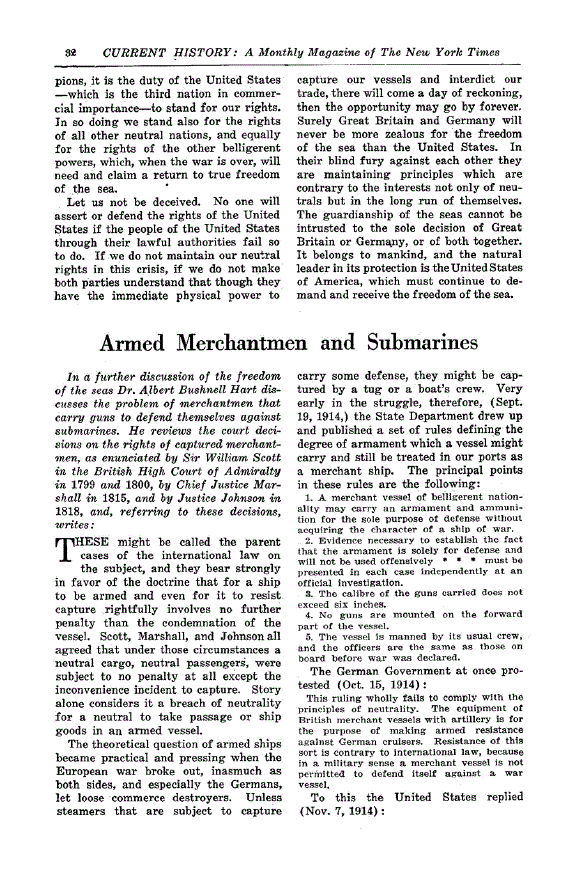 First page of Armed Merchantmen and Submarines