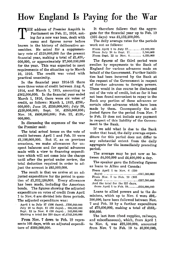 First page of How England is Paying for the War
