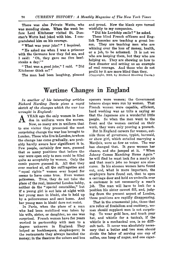First page of Wartime Changes in England