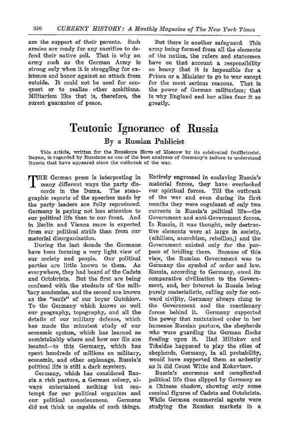 First page of Teutonic Ignorance of Russia