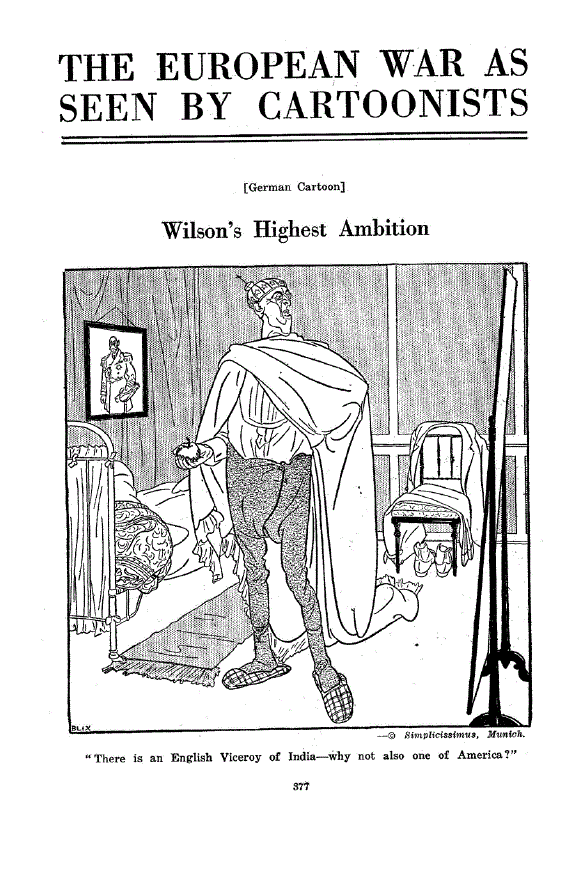 First page of The European War as seen by Cartoonists
