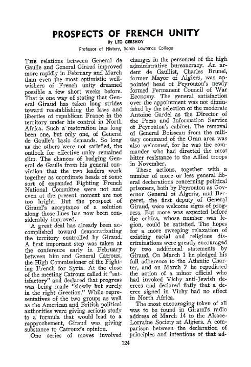 First page of Prospects of French Unity