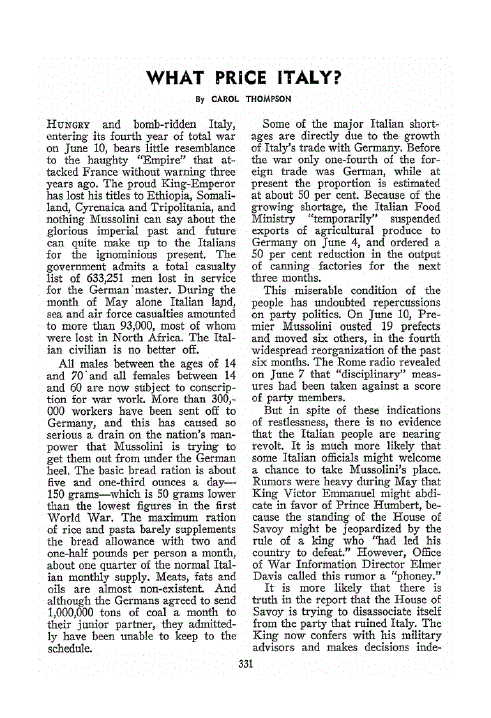 First page of What Price Italy?