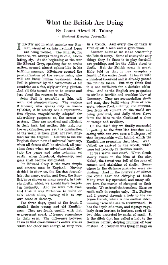 First page of What the British are Doing