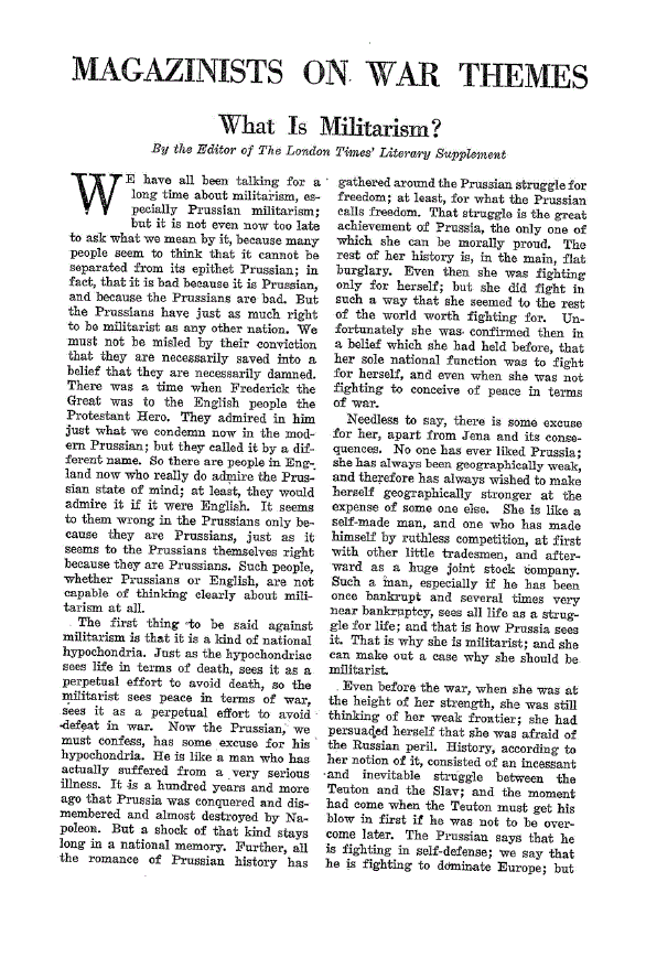 First page of What is Militarism?