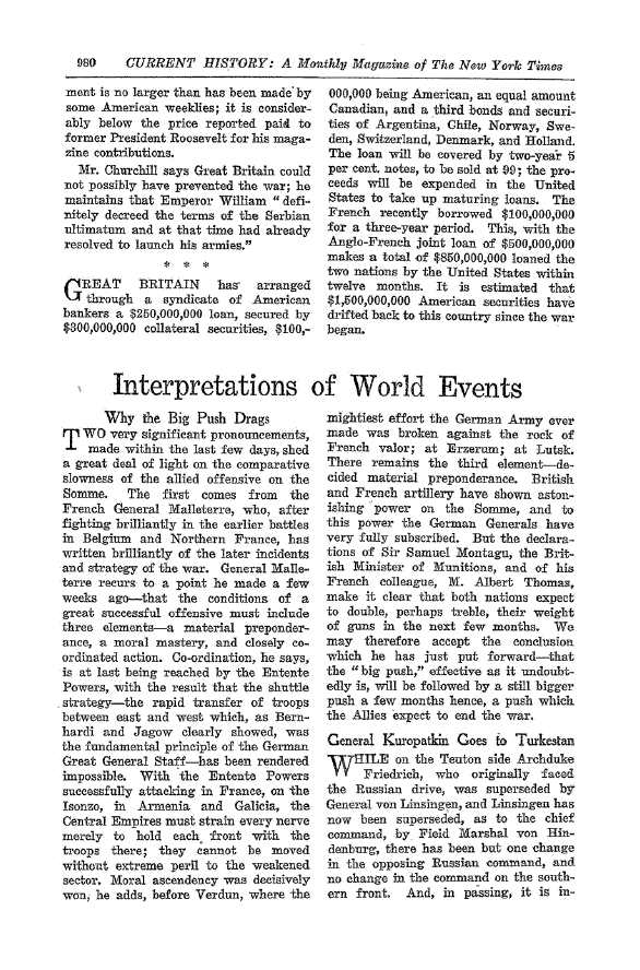 First page of Interpretations of World Events