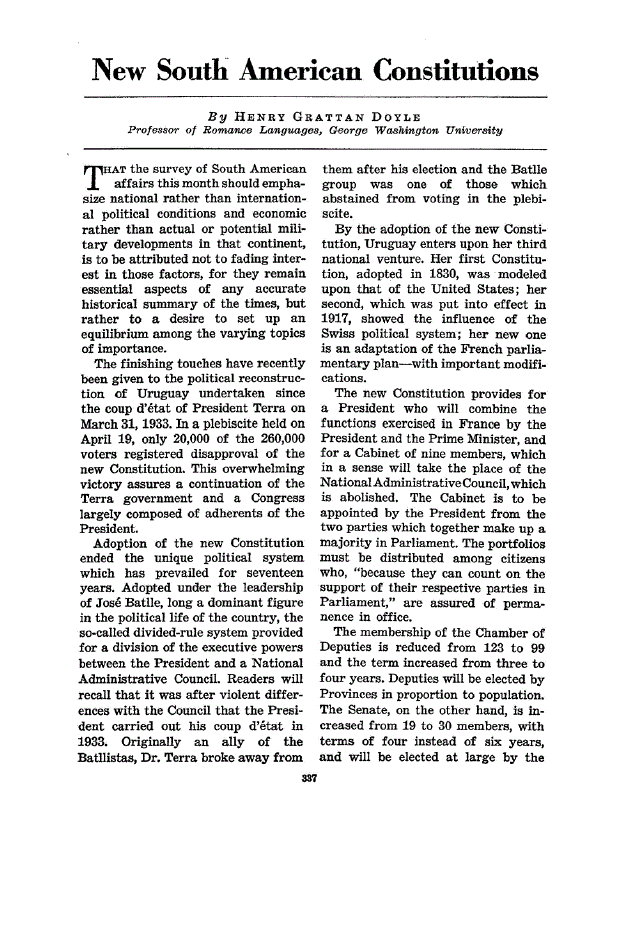First page of New South American Constitutions