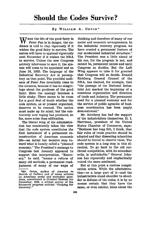 First page of Should the Codes Survive?