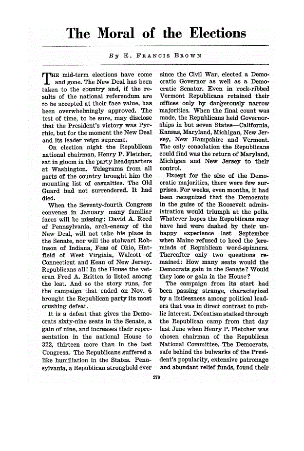 First page of The Moral of the Elections
