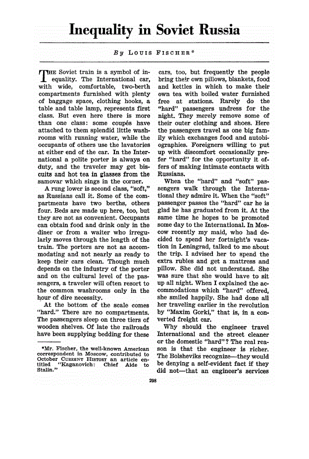 First page of Inequality in Soviet Russia