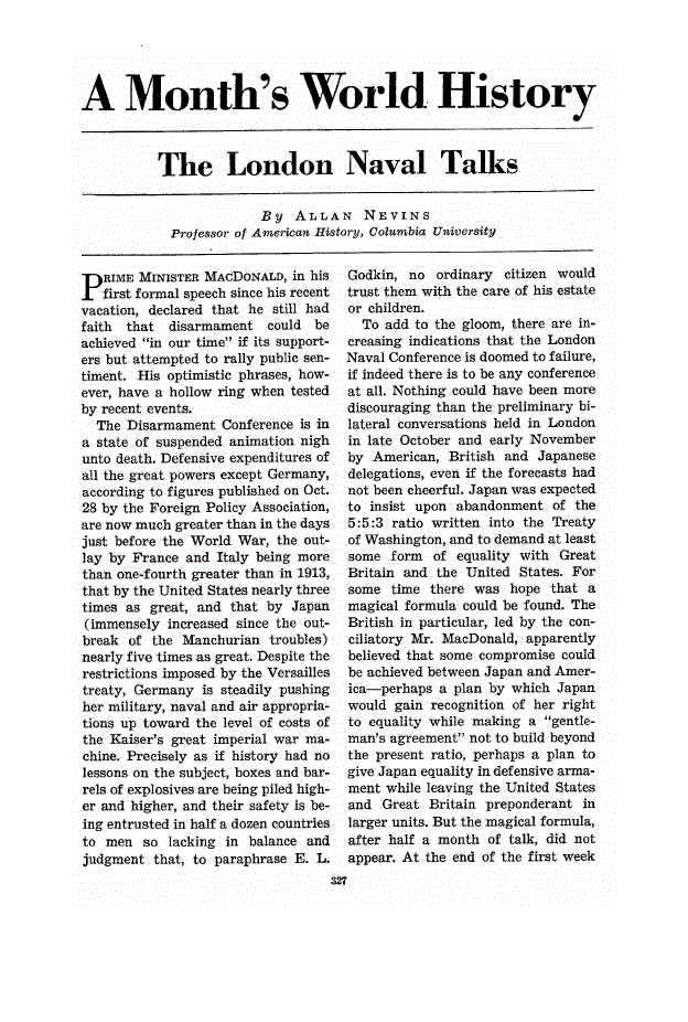 First page of The London Naval Talks