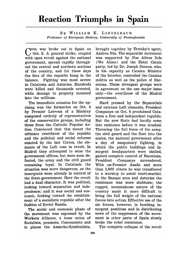 First page of Reaction Triumphs in Spain