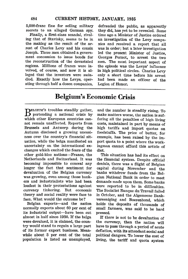 First page of Belgium’s Economic Crisis
