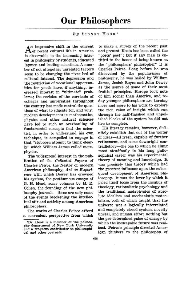 First page of Our Philosophers