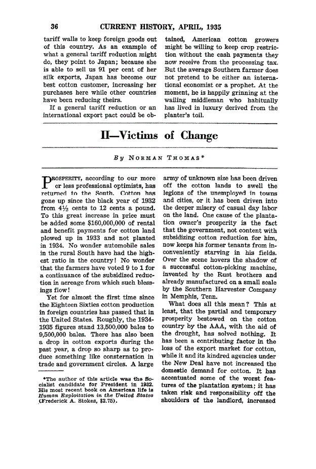 First page of II—Victims of Change